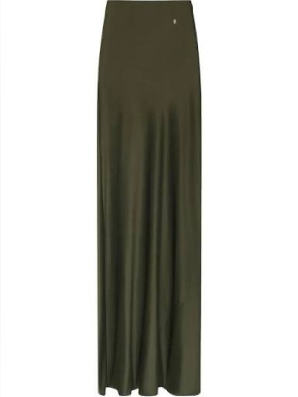 Eterne Black Satin Maxi Skirt with Gold Bee Accent